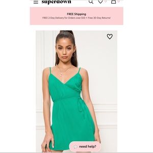 Superdown green mini dress